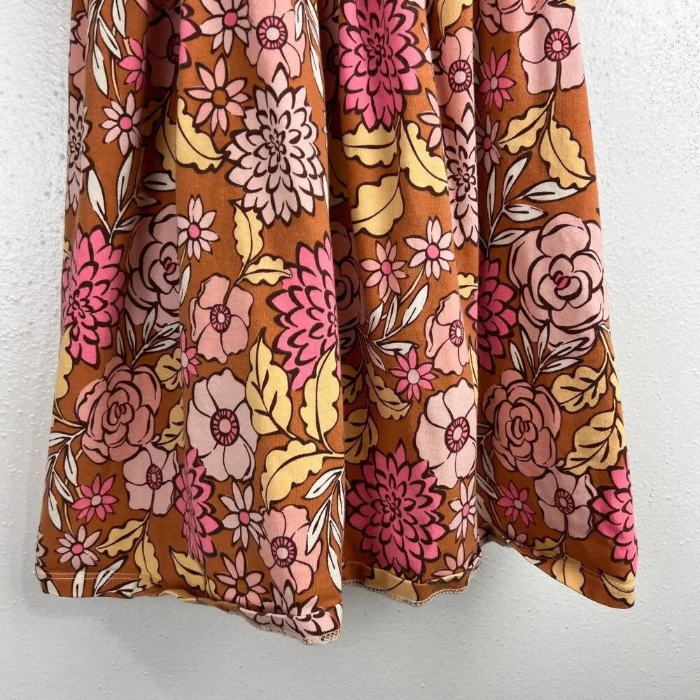 Tommy Bahama Dress Girls 10 Orange Pink Floral Sleeveless Summer Casual Kids